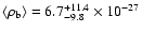 $\langle \rho _{\rm b}\rangle =6.7^{+11.4}_{-9.8}
\times 10^{-27}$