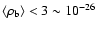 $\langle \rho _{\rm b}\rangle < 3\sim 10^{-26}$