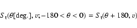 \begin{eqnarray*}S_{\rm t}(\theta[{\rm deg}.],v;
-180<\theta<0)=S_{\rm t}(\theta+180,v)
\end{eqnarray*}