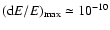 $({\rm d}E/E)_{\rm max} \simeq 10^{-10}$