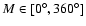 $M \in [0^{\circ}, 360^{\circ}]$