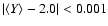 $\vert\langle Y\rangle - 2.0\vert < 0.001$