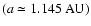 $(a \simeq 1.145~\textnormal{AU})$