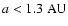 $a <
1.3~\textnormal{AU}$