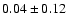 $0.04 \pm 0.12$