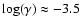 $\log(\gamma)
\approx -3.5$