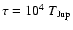 $\tau = 10^{4}~T_{\rm Jup}$
