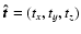 $\vec{\hat{t}}=(t_x,t_y,t_z)$