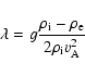 \begin{displaymath}\lambda=g\frac{\rho_{\rm i}-\rho_{\rm e}}{2\rho_{\rm i}v_{\rm A}^2}
\end{displaymath}