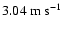 $3.04~{\rm m~s}^{-1}$