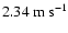$2.34~{\rm m~s}^{-1}$