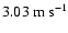 $3.03~{\rm m~s}^{-1}$