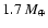 $1.7~{ M}_\oplus$