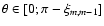 $\theta \in [0;\pi-\xi_{m,m-1}]$