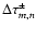 $\Delta \tau^{\pm}_{m,n}$