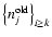 $\left\{ n_j^{\rm old} \right\}_{i \geq k}$
