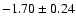 $-1.70 \pm 0.24$