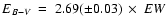 $E_{B-V}~=~2.69 (\pm 0.03)~\times~EW$