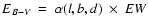 $E_{B-V}~=~\alpha(l,b,d)~\times~EW$