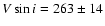 $V\sin i=263 \pm 14$