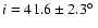 $i=41.6\pm2.3\hbox{$^\circ$ }$