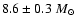 $8.6 \pm 0.3~M_{\odot}$