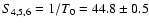 $S_{4,5,6}=1/T_0=44.8 \pm0.5$