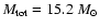 $M_{\rm tot}=15.2~M_\odot$