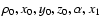 $\rho_0, x_0, y_0, z_0, \alpha, x_1$