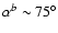 $\alpha^b \sim 75^\circ$