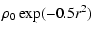$\displaystyle \rho_0 \exp (-0.5r^2)$