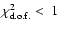 $\chi^2_{\rm d.o.f.}<~1$