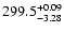 $\rm 299.5^{+0.09}_{-3.28}$