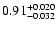 $\rm0.91^{+0.020}_{-0.032}$