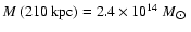 ${M}~(210~{\rm kpc}) = 2.4\times 10^{14}~M_{\hbox{$\odot$ }}$