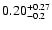 $0.20^{\rm +0.27}_{-0.2}$