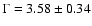 $\Gamma = 3.58 \pm 0.34$