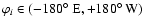 $\varphi_i
\in(-180^{\circ}~{\rm E},+180^{\circ}~{\rm W})$