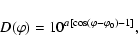 \begin{displaymath}D(\varphi) = 10^{a[\cos(\varphi - \varphi_0) - 1]},
\end{displaymath}