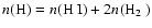 $n(\mbox{H})= n(\mbox{H
I}) + 2 n(\mbox{H$_2$ })$