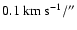 $0.1\ensuremath{~ \ensuremath{{\rm km~s^{-1}}}} /''$