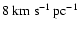 $8\ensuremath{~ \ensuremath{{\rm km~s^{-1}}}}\,
\mbox{pc}^{-1}$