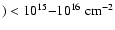 $) < 10^{15}{-}10^{16}\ensuremath{~ \ensuremath{{\rm cm^{-2}}}} $