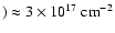 $) \approx 3 \times 10^{17}\ensuremath{~ \ensuremath{{\rm cm^{-2}}}} $