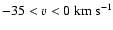 $-35<v<0\ensuremath{~ \ensuremath{{\rm km~s^{-1}}}} $