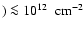 $) \la 10^{12}~~{\rm cm}^{-2}$