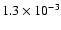 $1.3\times 10^{-3}$