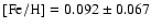 $\rm [Fe/H]=0.092\pm 0.067$