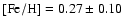 $\rm [Fe/H]=0.27\pm 0.10$