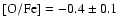 $\rm [O/Fe]=-0.4\pm 0.1$